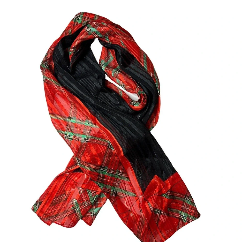 Giani Bernini Black Red All‎ Wrapped Up Holiday Oblong Scarf New